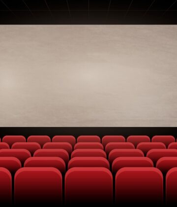 Arrière-plan d'une salle de cinéma à design plat