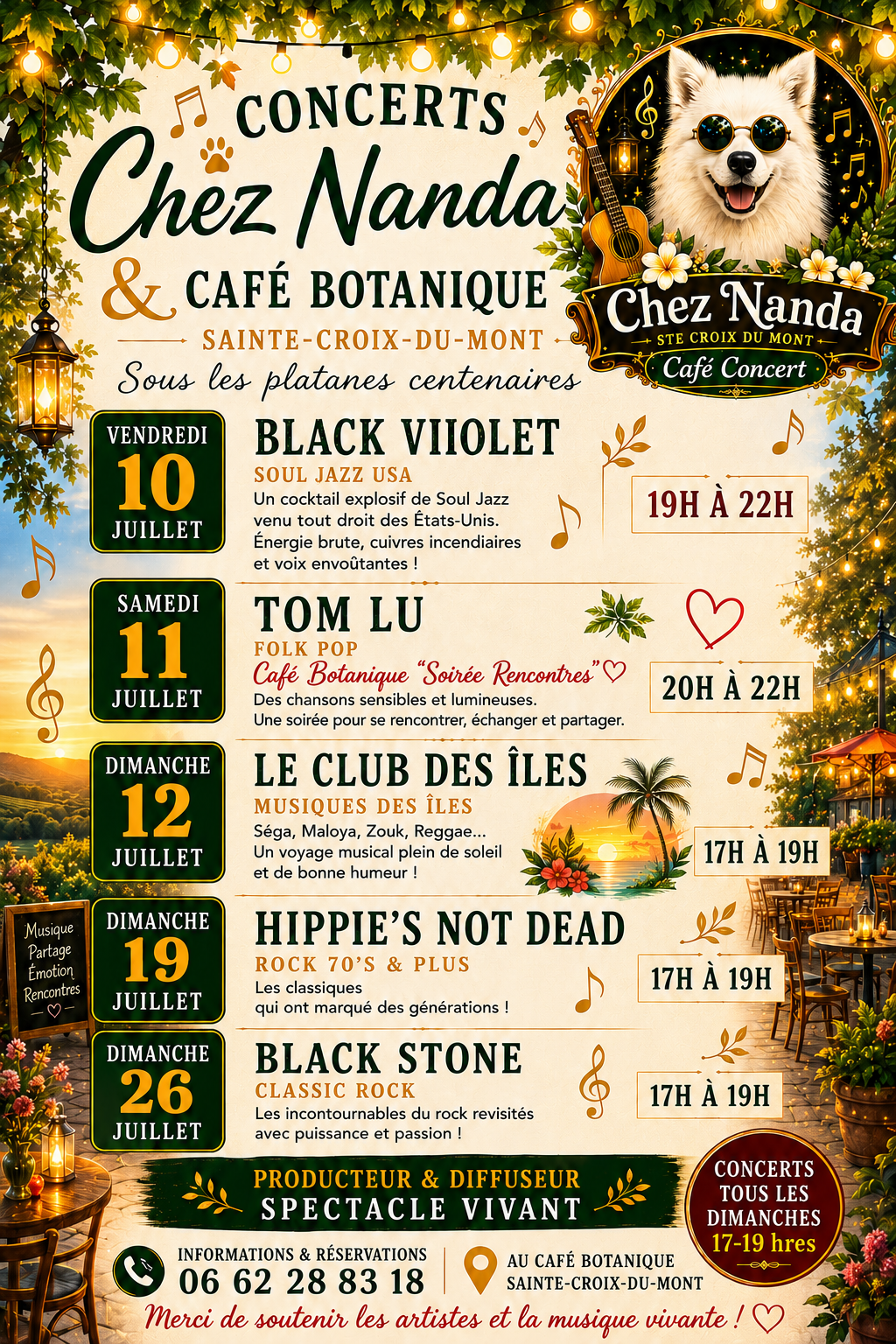 Affiche Concerts Juillet 3