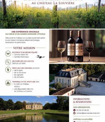 Flyer escape game par drone au Château La Louvière