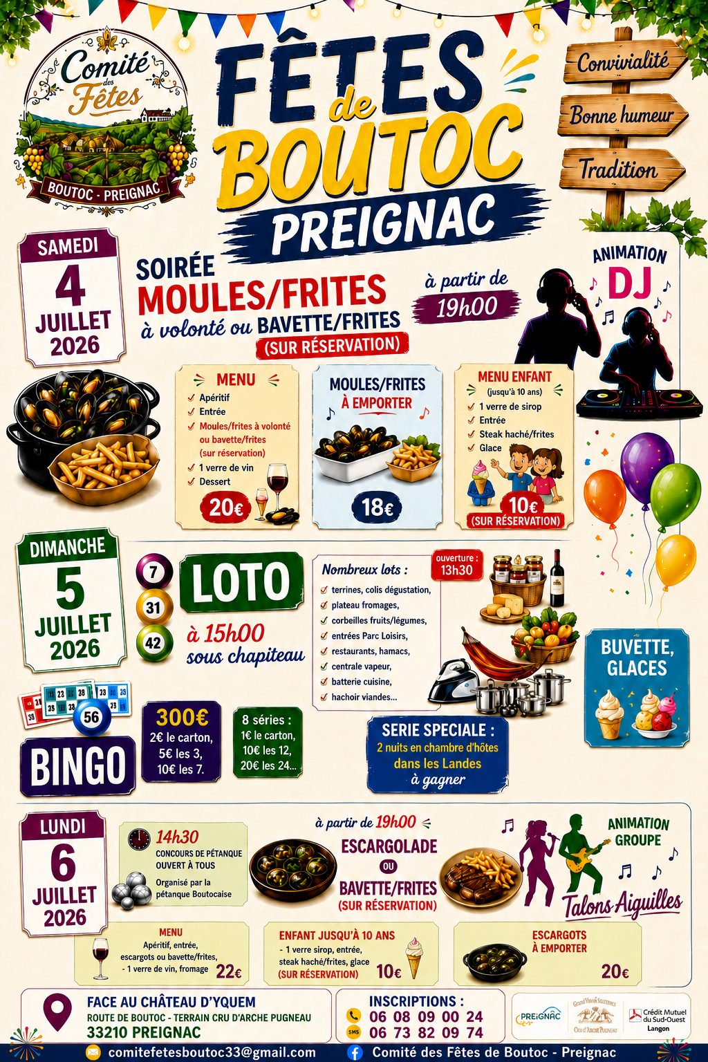 affiche fêtes de boutoc 2026