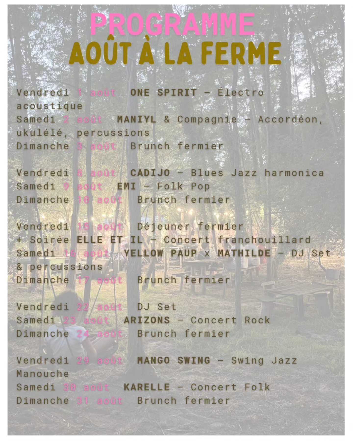 ferme illats août 2025