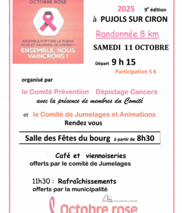 octobre rose pujols sur ciron